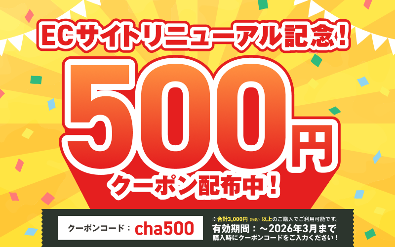 サイトリニューアル記念500円引きクーポン配布中！